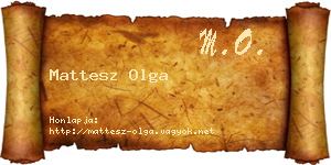 Mattesz Olga névjegykártya